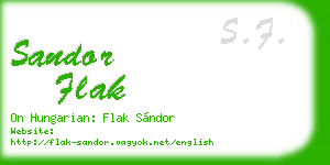 sandor flak business card